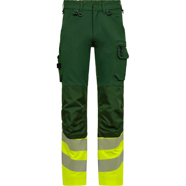ENGEL Safety arbejdsbukser med 4-vejs str�k Green/Hivis yellow 2346-124