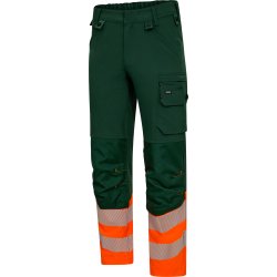 ENGEL Safety arbejdsbukser med 4-vejs str�k Gr�n/Orange 2346-124