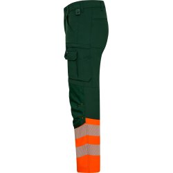 ENGEL Safety arbejdsbukser med 4-vejs str�k Gr�n/Orange 2346-124