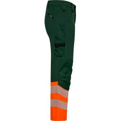 ENGEL Safety arbejdsbukser med 4-vejs str�k Gr�n/Orange 2346-124