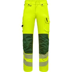 ENGEL Safety arbejdsbukser med 4-vejs str�k Gul/Gr�n 2345-124