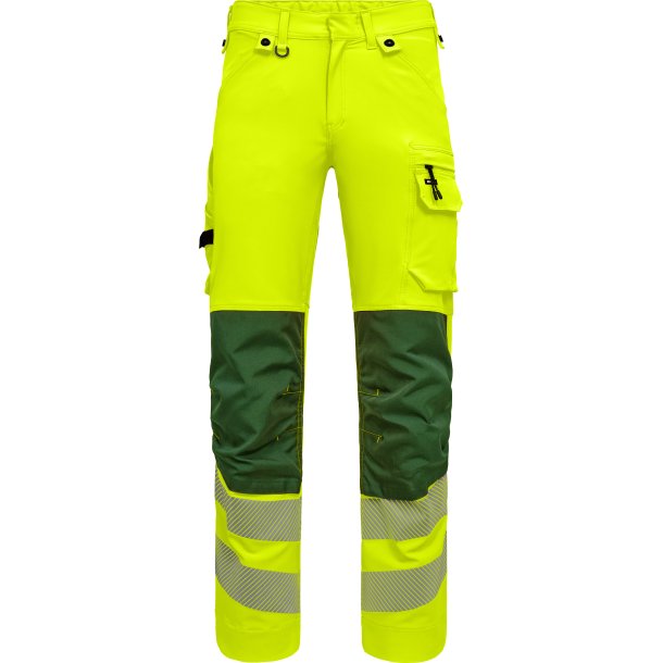 ENGEL Safety arbejdsbukser med 4-vejs str�k Gul/Gr�n 2345-124