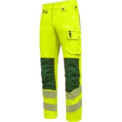 ENGEL Safety arbejdsbukser med 4-vejs str�k Gul/Gr�n 2345-124