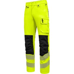 ENGEL Safety arbejdsbukser med 4-vejs str�k Gul/Sort 2345-124