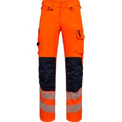 ENGEL Safety arbejdsbukser med 4-vejs strk Orange/Blue ink 2345-124