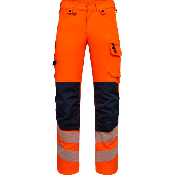 ENGEL Safety arbejdsbukser med 4-vejs strk Orange/Blue ink 2345-124