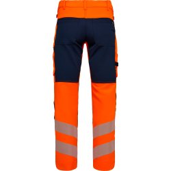 ENGEL Safety arbejdsbukser med 4-vejs strk Orange/Blue ink 2345-124