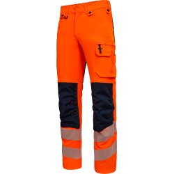 ENGEL Safety arbejdsbukser med 4-vejs strk Orange/Blue ink 2345-124