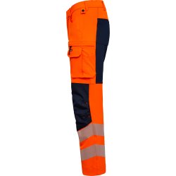 ENGEL Safety arbejdsbukser med 4-vejs strk Orange/Blue ink 2345-124