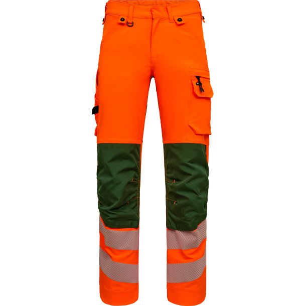 ENGEL Safety arbejdsbukser med 4-vejs str�k Orange/Gr�n 2345-124