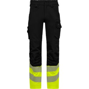ENGEL Safety arbejdsbukser med 4-vejs str�k Sort/Gul 2346-124