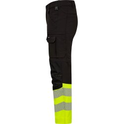 ENGEL Safety arbejdsbukser med 4-vejs str�k Sort/Gul 2346-124