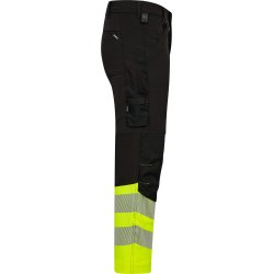 ENGEL Safety arbejdsbukser med 4-vejs str�k Sort/Gul 2346-124