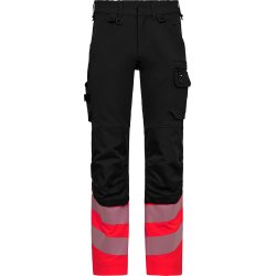 ENGEL Safety arbejdsbukser med 4-vejs str�k Sort/R�d 2346-124