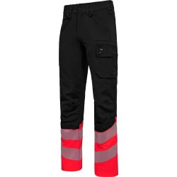 ENGEL Safety arbejdsbukser med 4-vejs str�k Sort/R�d 2346-124