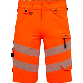 ENGEL Safety arbejdsshorts med 4-vejs str�k Orange/Gr�n 6345-124