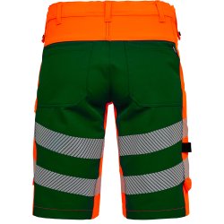 ENGEL Safety arbejdsshorts med 4-vejs str�k Orange/Gr�n 6345-124
