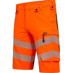 ENGEL Safety arbejdsshorts med 4-vejs str�k Orange/Gr�n 6345-124