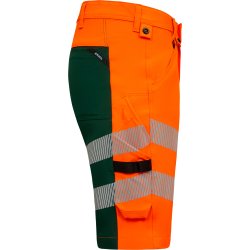 ENGEL Safety arbejdsshorts med 4-vejs str�k Orange/Gr�n 6345-124