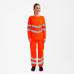 ENGEL Safety dame lang�rmet T-shirt Hi-vis Orange 9543-182