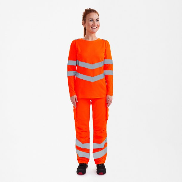 ENGEL Safety dame lang�rmet T-shirt Hi-vis Orange 9543-182