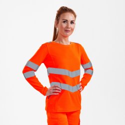 ENGEL Safety dame lang�rmet T-shirt Hi-vis Orange 9543-182