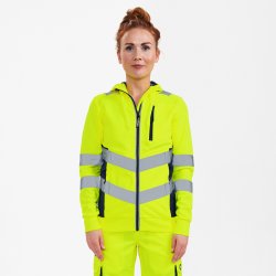 ENGEL Safety dame sweat cardigan Gul/Blue Ink 8027-241
