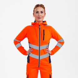 ENGEL Safety dame sweat cardigan Orange/Blue ink 8027-241