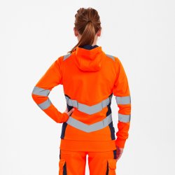 ENGEL Safety dame sweat cardigan Orange/Blue ink 8027-241