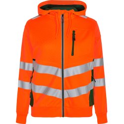 ENGEL Safety dame sweat cardigan Orange/Grøn 8027-241