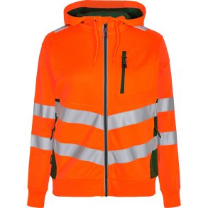 ENGEL Safety dame sweat cardigan Orange/Grn 8027-241
