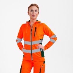 ENGEL Safety dame sweat cardigan Orange/Grøn 8027-241