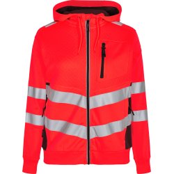 ENGEL Safety dame sweat cardigan Rd/Sort 8027-241