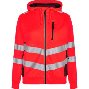 ENGEL Safety dame sweat cardigan Rd/Sort 8027-241