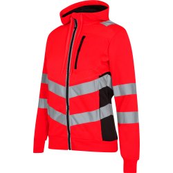 ENGEL Safety dame sweat cardigan Rd/Sort 8027-241