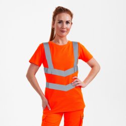 ENGEL Safety dame T-shirt Hi-vis Orange 9542-182