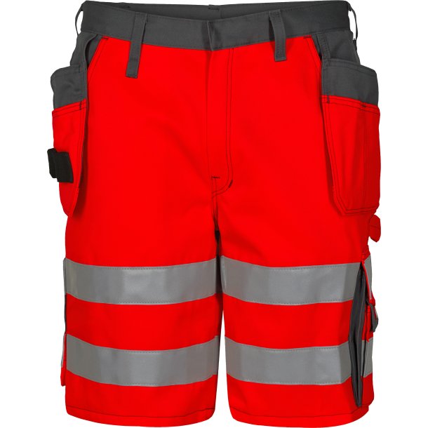 ENGEL Safety EN ISO 20471 shorts med hngelommer Rd/Gr 6502-770