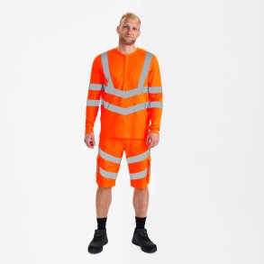 ENGEL Safety Grandad lang�rmet T-shirt Hi-vis Orange 9548-182