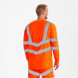 ENGEL Safety Grandad lang�rmet T-shirt Hi-vis Orange 9548-182