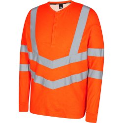 ENGEL Safety Grandad lang�rmet T-shirt Hi-vis Orange 9548-182