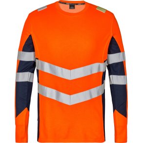 ENGEL Safety langrmet T-shirt Orange/Blue ink 9545-182