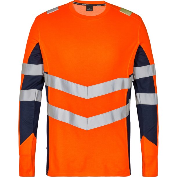 ENGEL Safety langrmet T-shirt Orange/Blue ink 9545-182