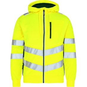 ENGEL Safety sweat cardigan Gul/Grn 8025-241