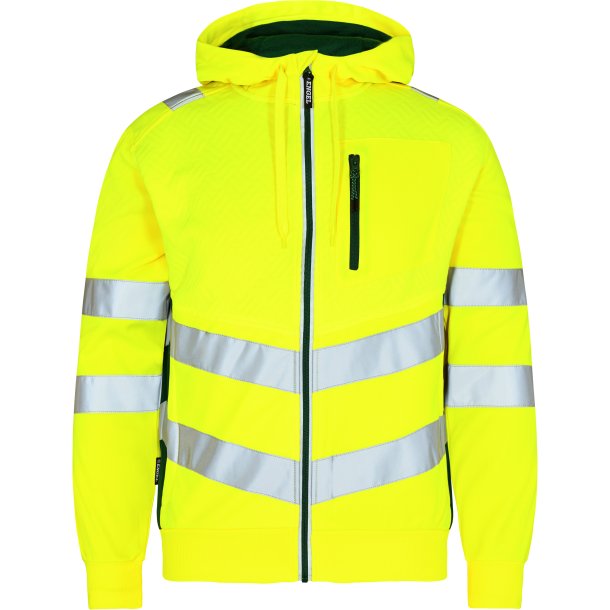 ENGEL Safety sweat cardigan Gul/Grn 8025-241