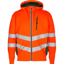 ENGEL Safety sweat cardigan Orange/Grn 8025-241