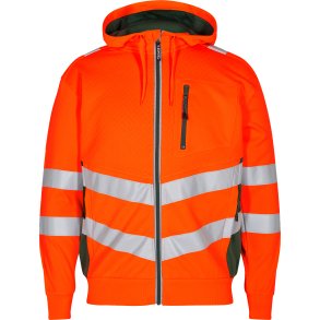ENGEL Safety sweat cardigan Orange/Grn 8025-241