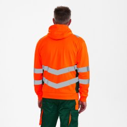 ENGEL Safety sweat cardigan Orange/Grn 8025-241