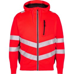 ENGEL Safety sweat cardigan Rd/Sort 8025-241