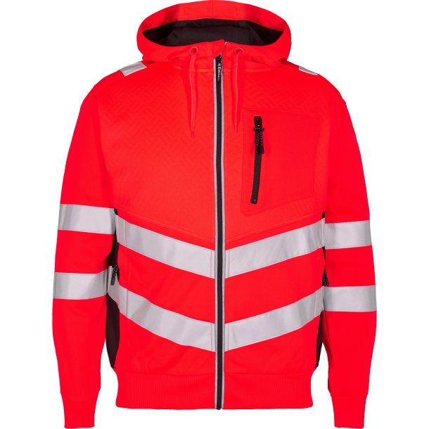 ENGEL Safety sweat cardigan Rd/Sort 8025-241