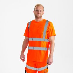 ENGEL Safety T-shirt med brystlomme Hi-vis Orange 9541-151